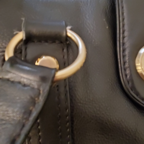 MICHAEL KORS Large Black Leather Purse Bag Tote - Picture 3 of 8